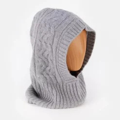 Grey Pure Cashmere Balaclava Hood>Caroline Gardner Best