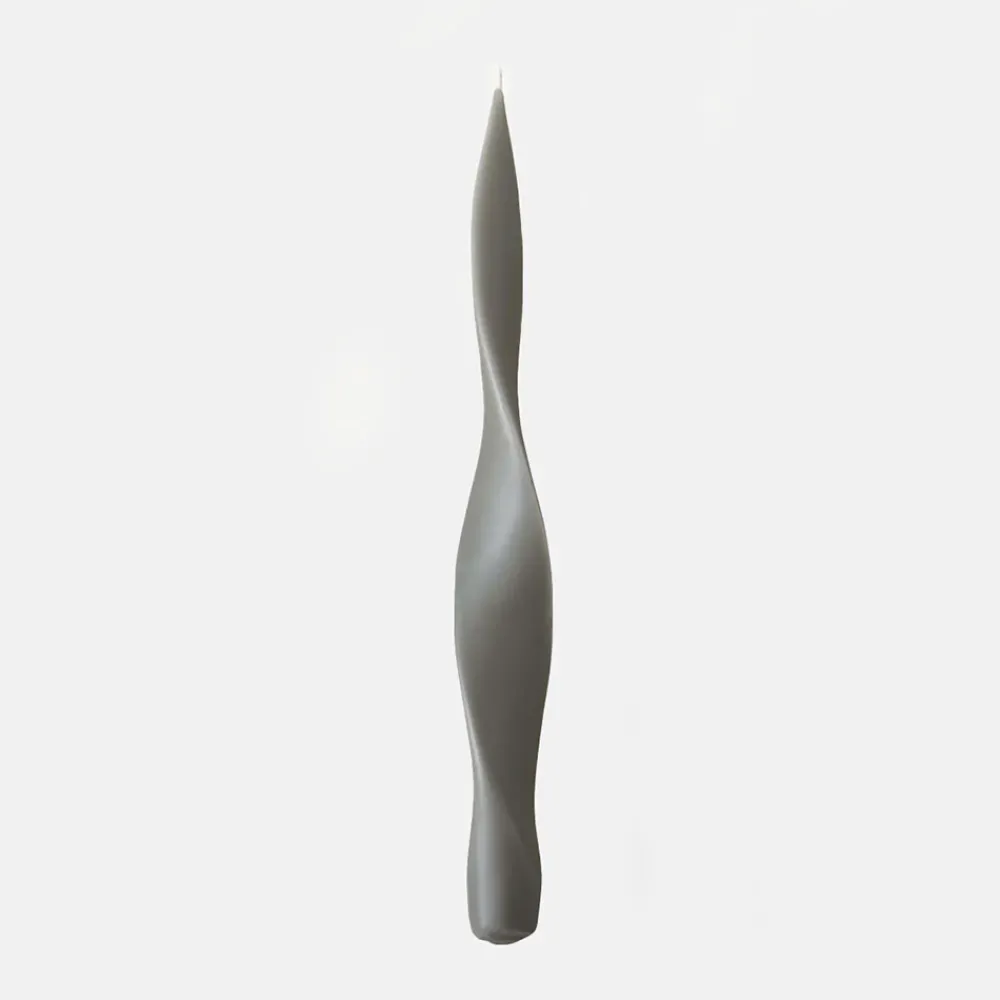 Grey Ribbon Twist Dinner Candle>Caroline Gardner Cheap