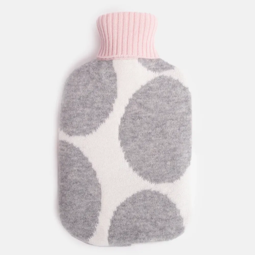 Grey Spot Merino Hot Water Bottle>Caroline Gardner Clearance