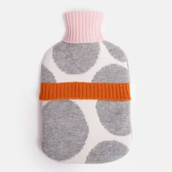 Grey Spot Merino Hot Water Bottle>Caroline Gardner Clearance
