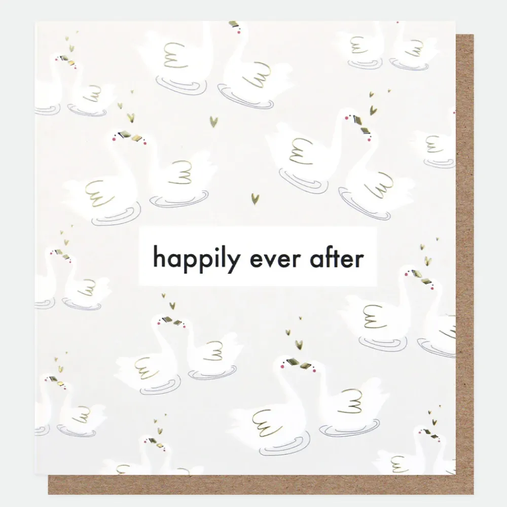 Happily Ever After Swans Wedding Card>Caroline Gardner Online