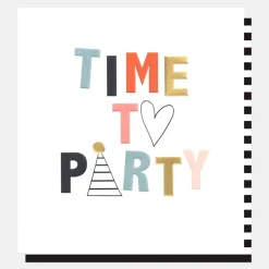 Heart & Hat Time To Party Birthday Card>Caroline Gardner Online