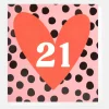 Heart On Pink Spots 21st Birthday Card>Caroline Gardner Online
