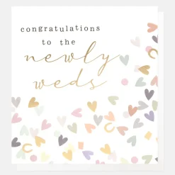 Hearts Confetti Newlyweds Wedding Card>Caroline Gardner Shop
