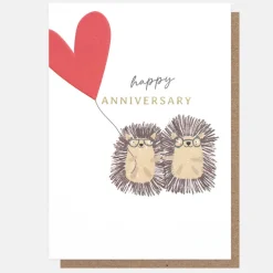 Hedgehogs & Heart Anniversary Card>Caroline Gardner Sale