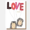 Hedgehogs Love You Balloons Card>Caroline Gardner Discount