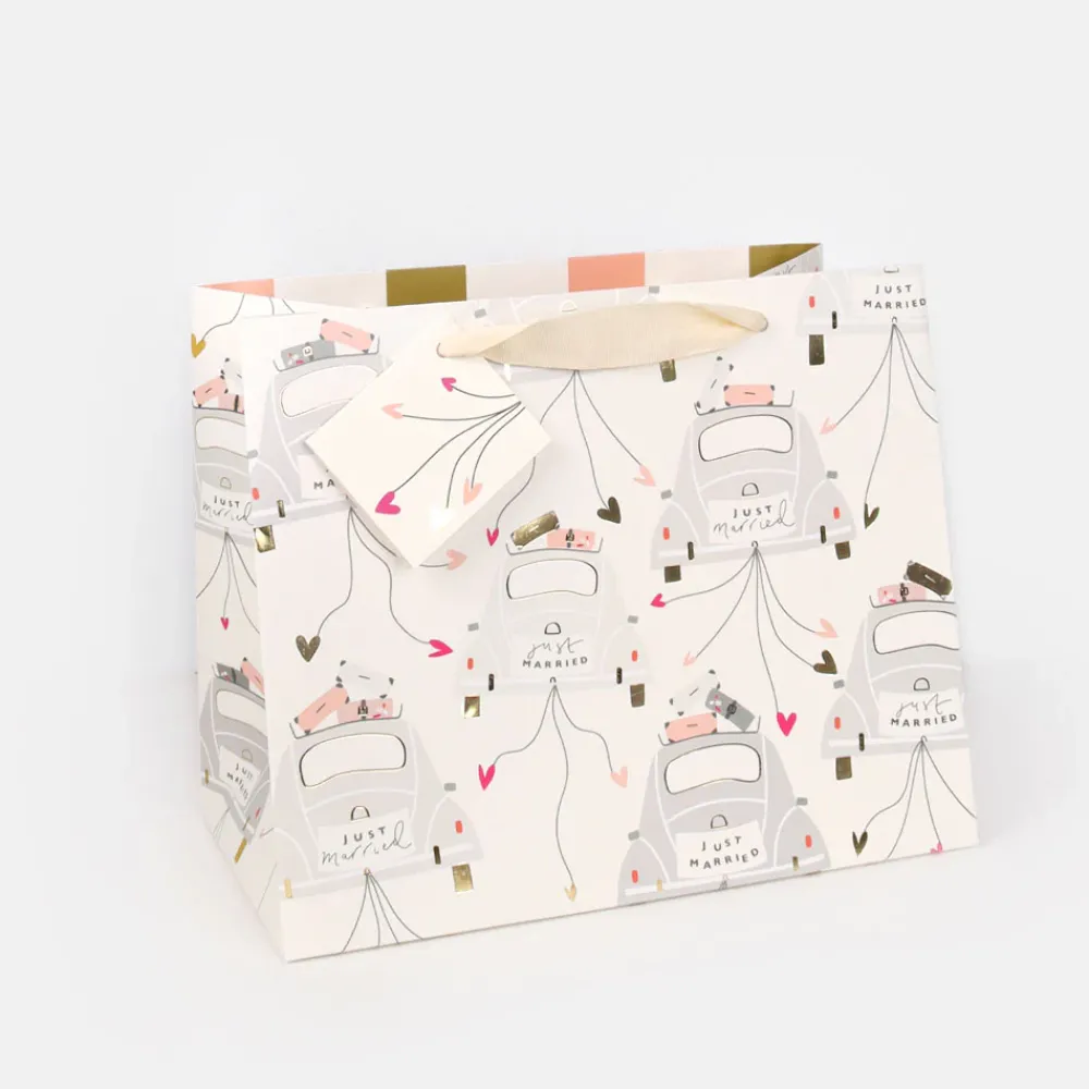 Just Married Wedding Cars Landscape Gift Bag>Caroline Gardner Outlet