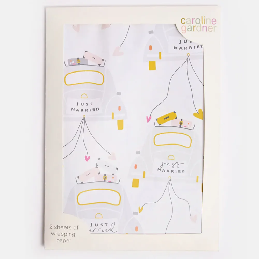 Just Married Wrapping Paper Set of 2 Sheets>Caroline Gardner Best Sale