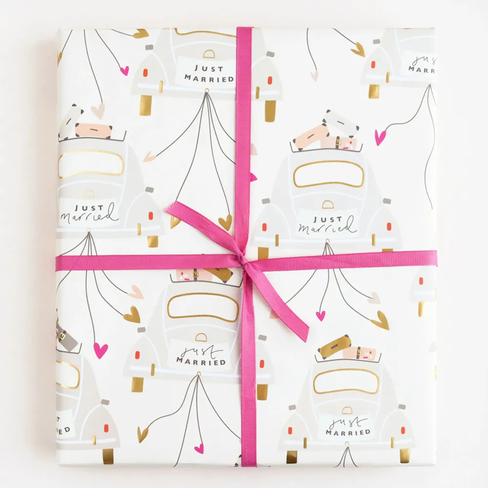 Just Married Wrapping Paper Set of 2 Sheets>Caroline Gardner Best Sale
