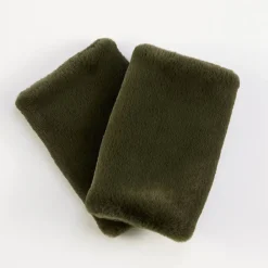 Khaki Faux Fur Wrist Warmers>Caroline Gardner New