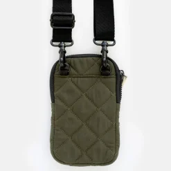 Khaki Quilted Phone Pouch Bag>Caroline Gardner Best