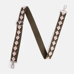 Khaki Taupe Diamond Webbing Handbag Strap>Caroline Gardner Outlet