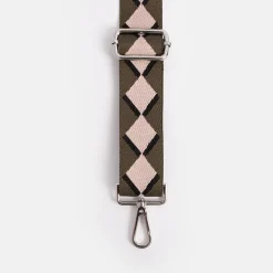 Khaki Taupe Diamond Webbing Handbag Strap>Caroline Gardner Outlet