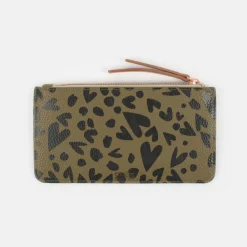 Khaki/Black Heart Long Patch Purse>Caroline Gardner Fashion