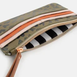 Khaki/Black Heart Long Patch Purse><noscript><img width=