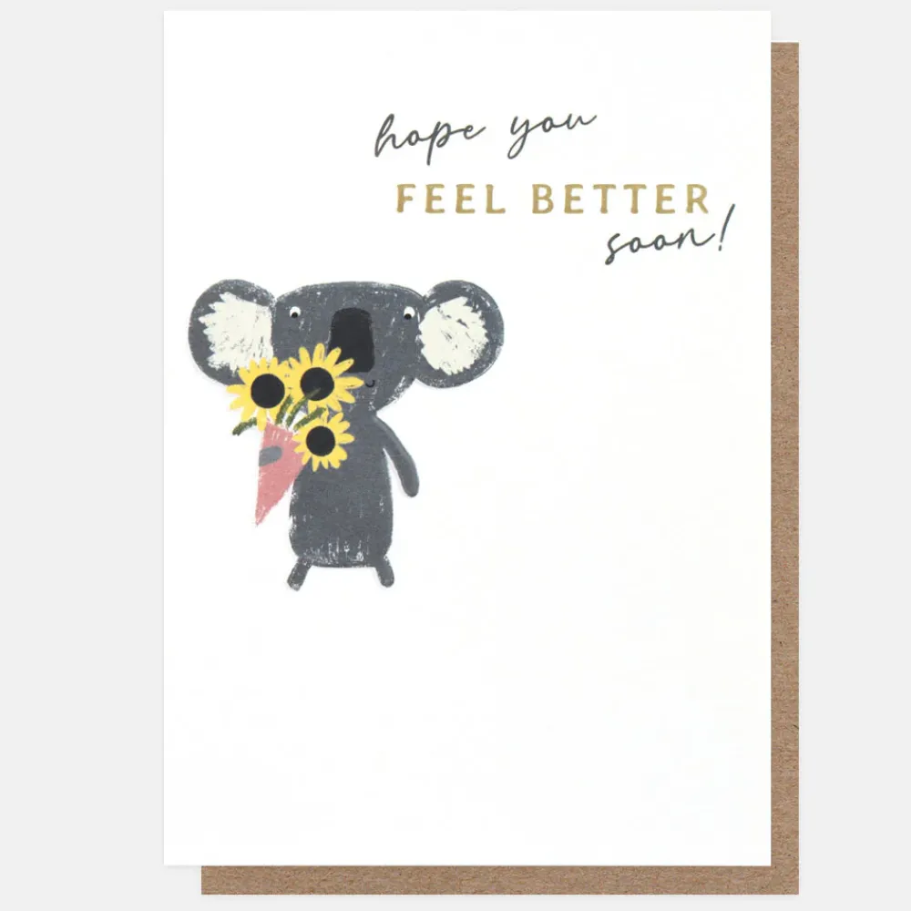 Koala Flowers Get Well Soon Card>Caroline Gardner New