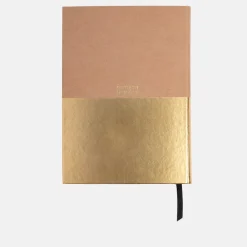 Kraft/Gold Slim Hardback Notebook><noscript><img width=