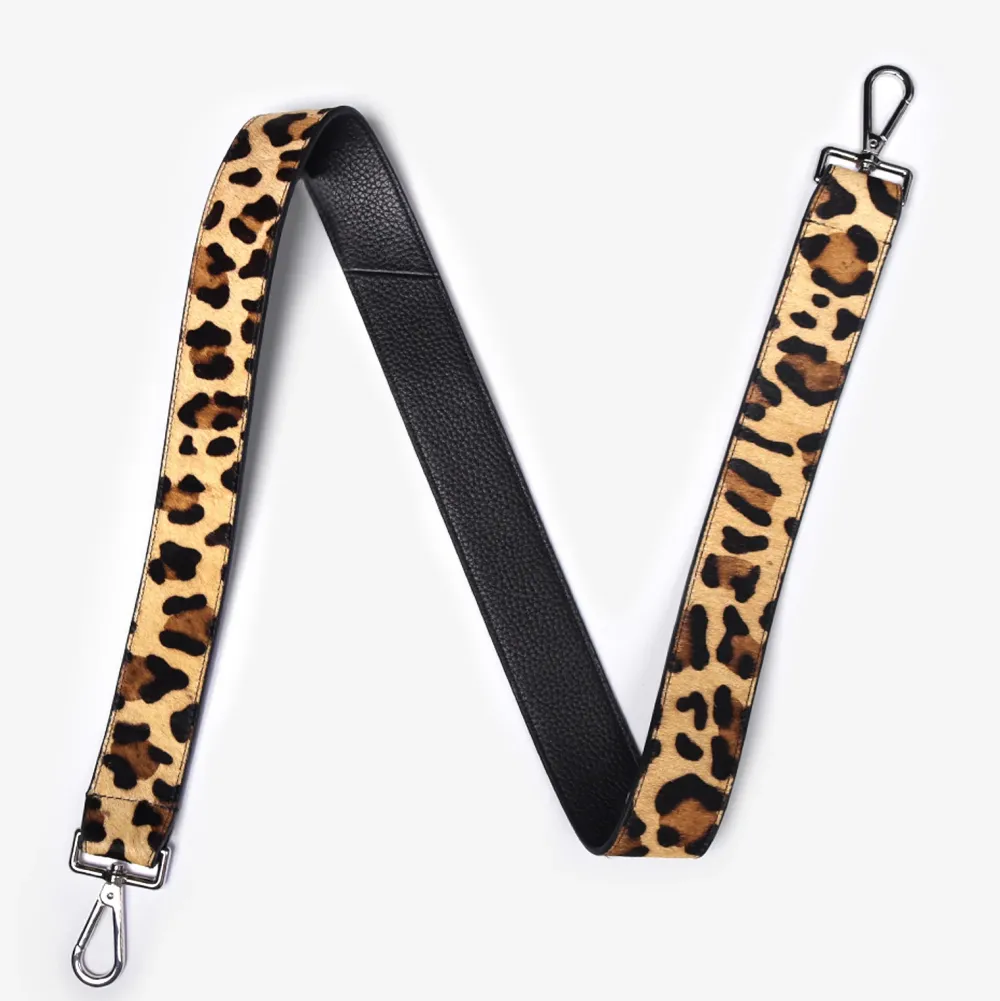 Leopard Print Leather Long Wide Handbag Strap>Caroline Gardner Fashion