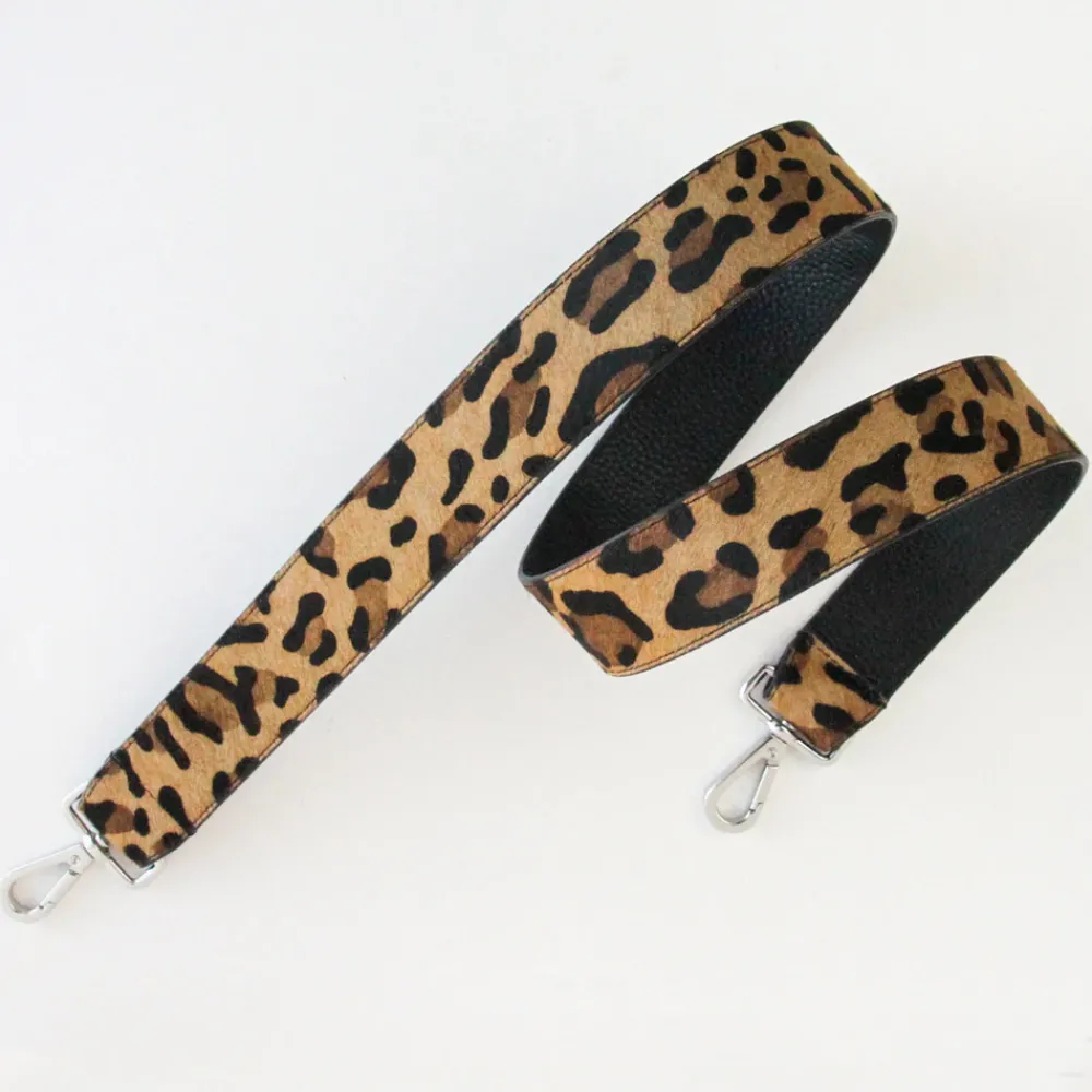 Leopard Print Leather Long Wide Handbag Strap>Caroline Gardner Fashion