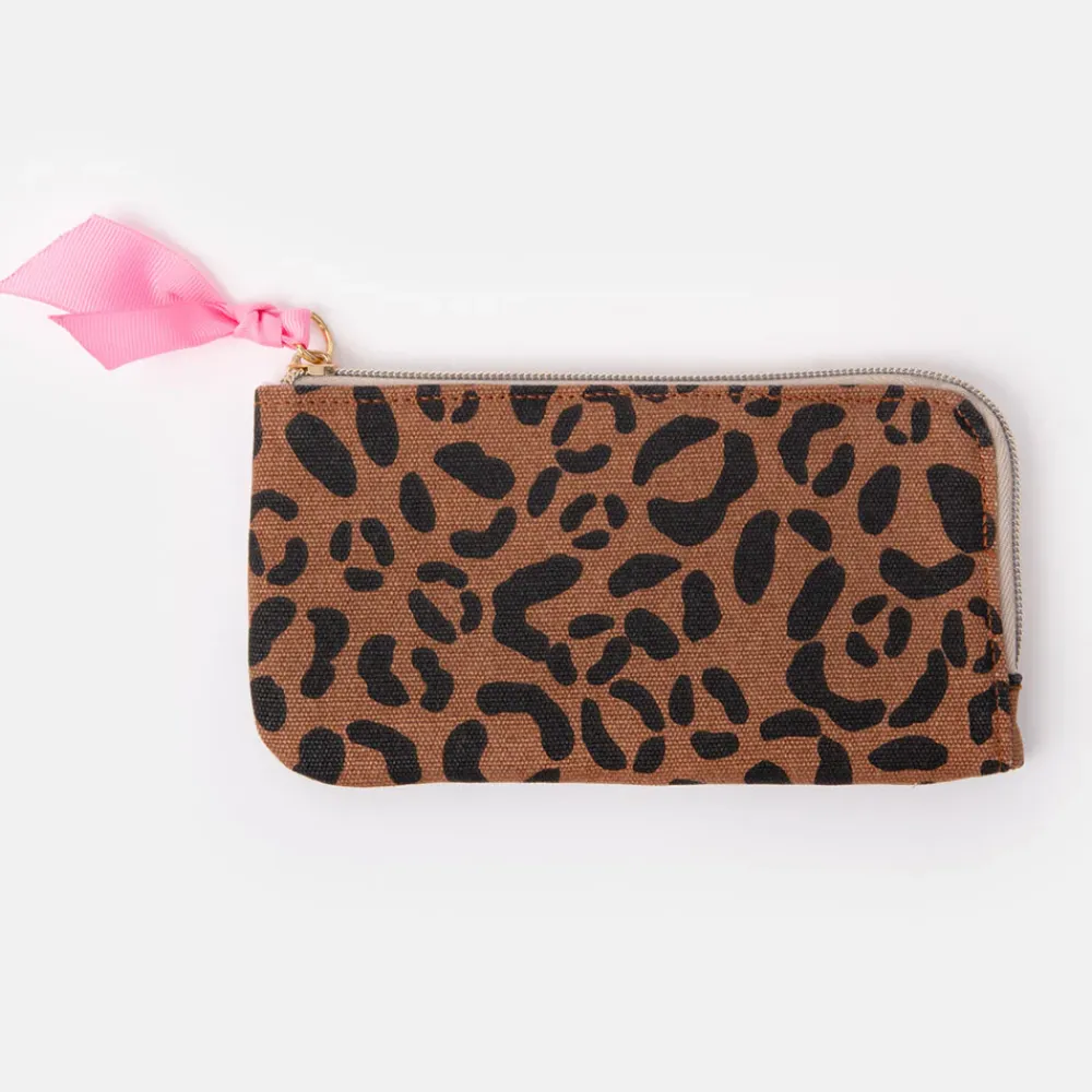Leopard Print Padded Zip Pouch>Caroline Gardner Outlet