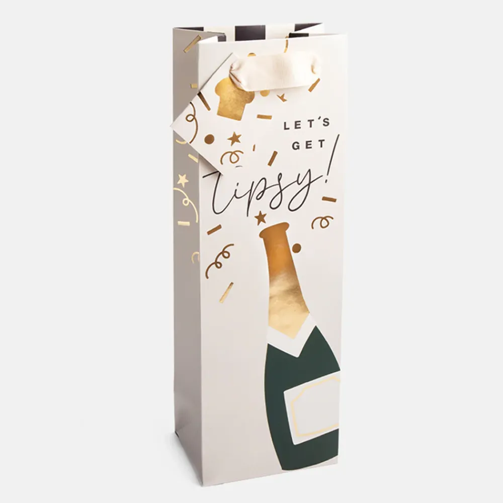 Let's Get Tipsy Bottle Gift Bag>Caroline Gardner Clearance