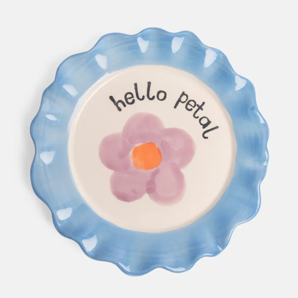 Light Blue Daisy Ceramic Plate>Caroline Gardner Store
