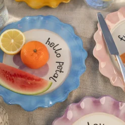 Light Blue Daisy Ceramic Plate>Caroline Gardner Store