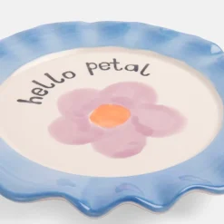 Light Blue Daisy Ceramic Plate><noscript><img width=
