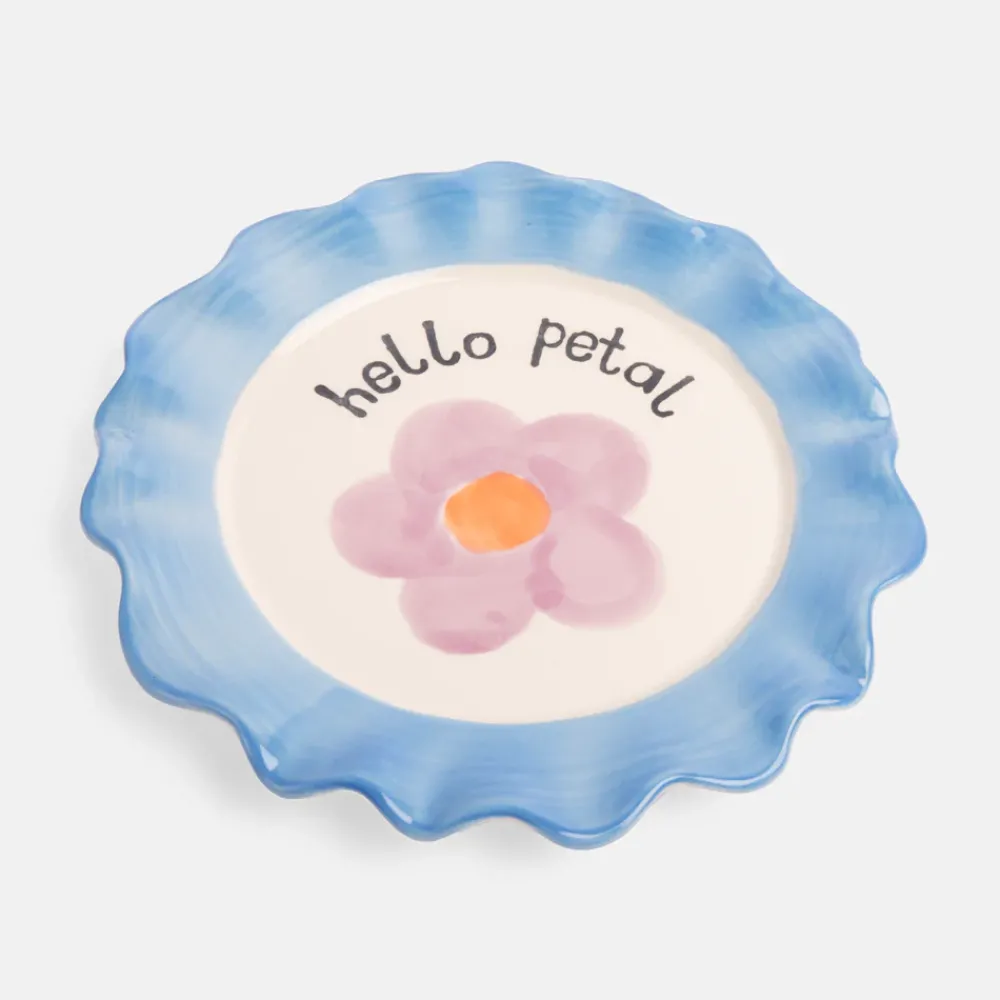 Light Blue Daisy Ceramic Plate>Caroline Gardner Store