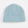 Light Blue Rib Cashmere Hat>Caroline Gardner New