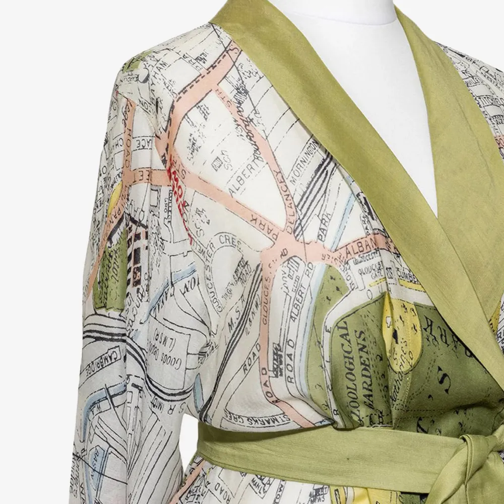 London Map Lightweight Dressing Gown>Caroline Gardner Online