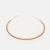 Magenta Jewelled Gold Headband>Caroline Gardner New