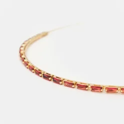 Magenta Jewelled Gold Headband>Caroline Gardner New