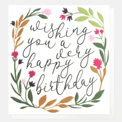Meadow Wreath Birthday Card>Caroline Gardner Shop