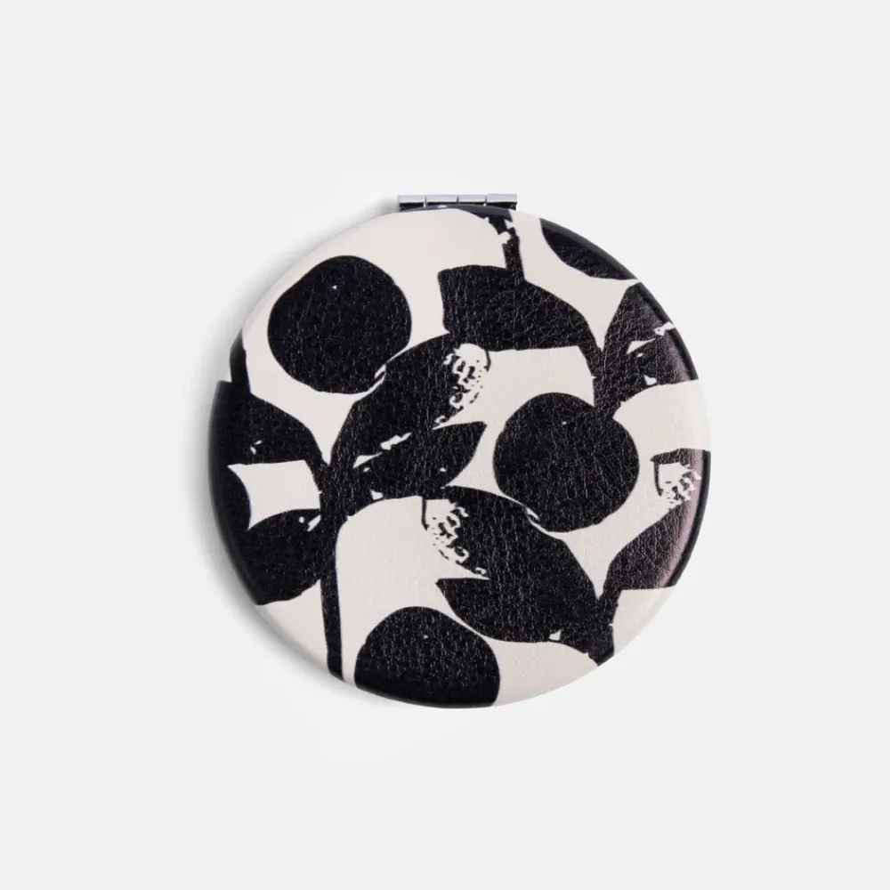 Mono Bloom Round Pocket Mirror>Caroline Gardner Outlet