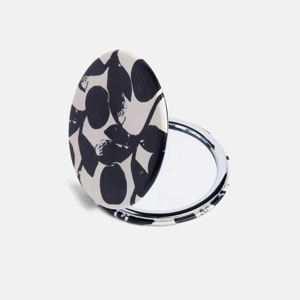 Mono Bloom Round Pocket Mirror>Caroline Gardner Outlet