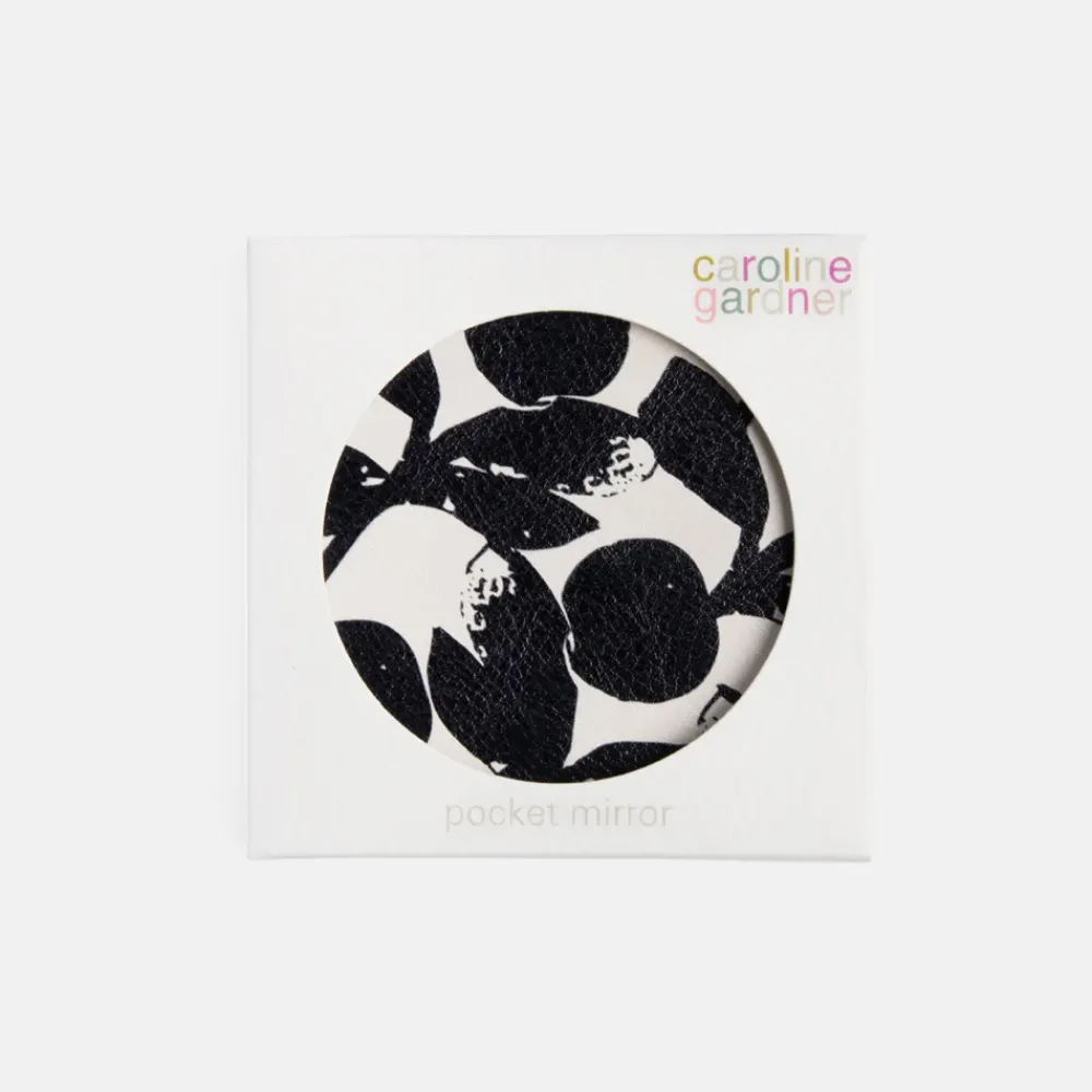 Mono Bloom Round Pocket Mirror>Caroline Gardner Outlet