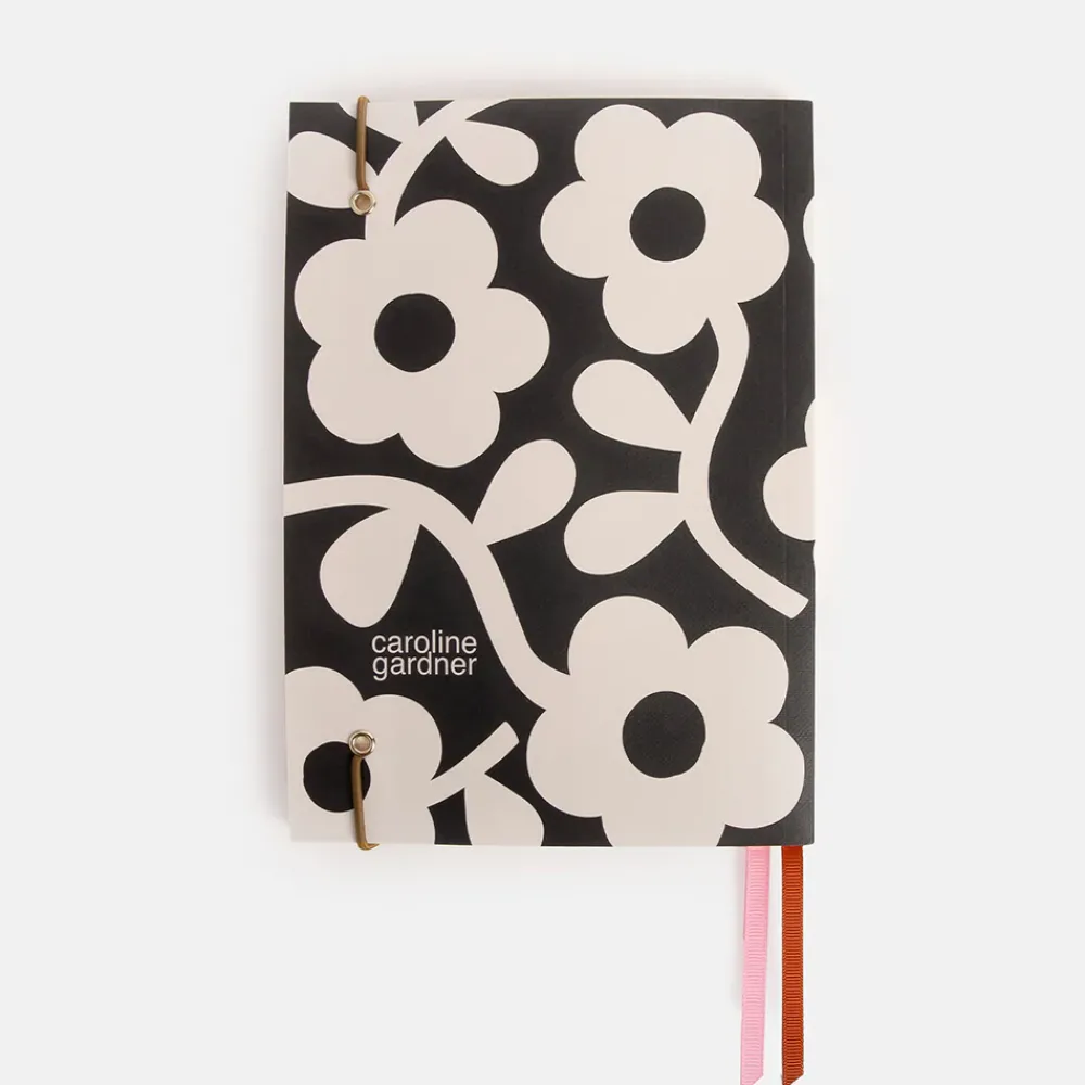 Mono Floral A5 Soft Cover Notebook>Caroline Gardner Store
