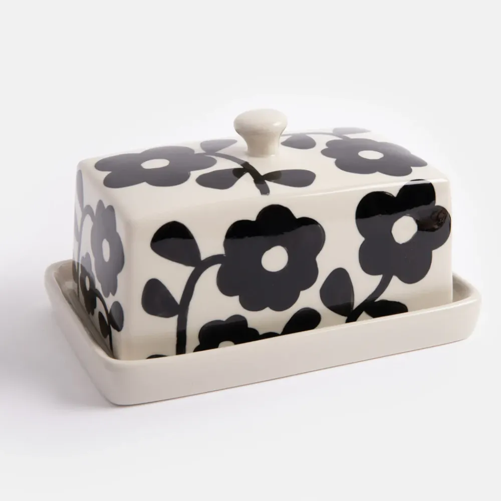 Mono Floral Butter Dish>Caroline Gardner Best