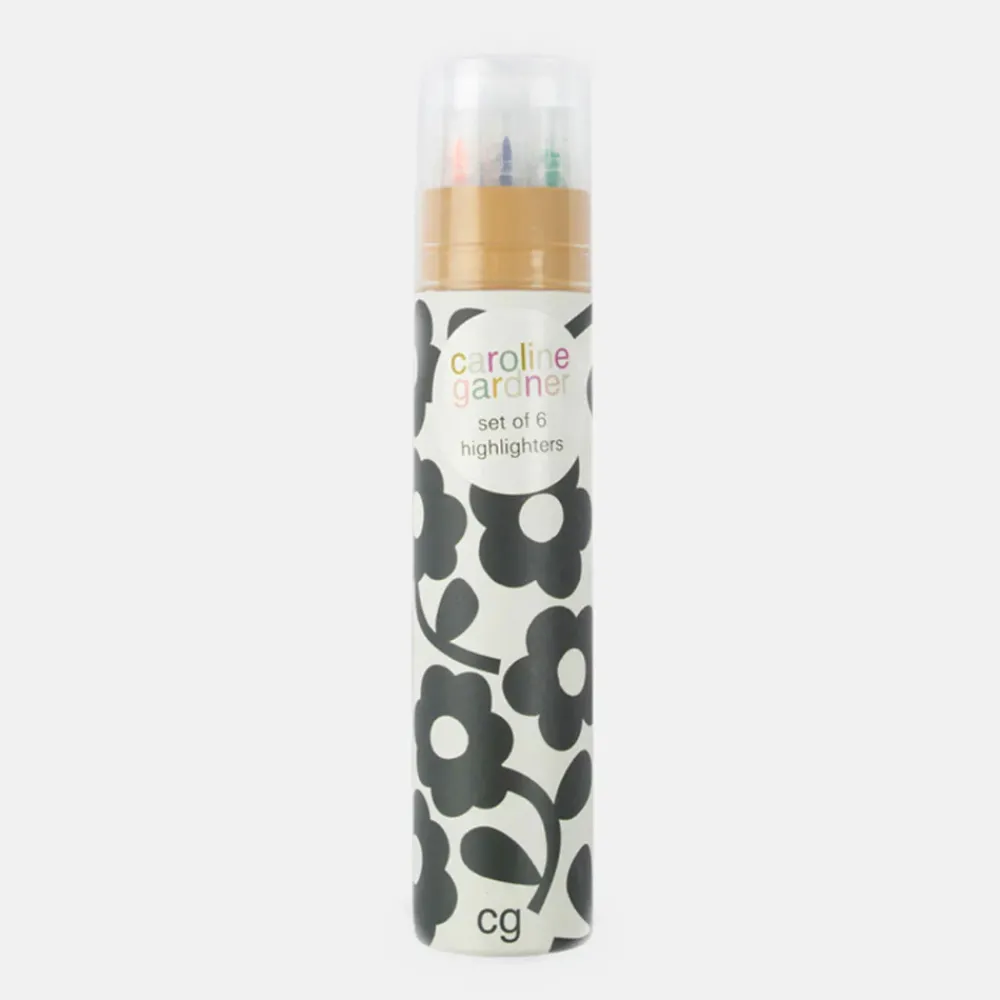 Mono Floral Set of 6 Highlighters>Caroline Gardner Best