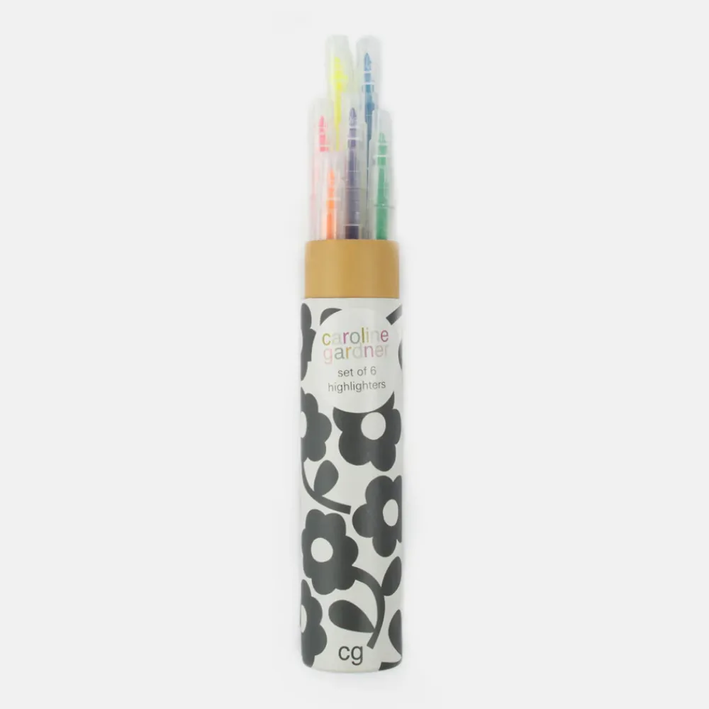 Mono Floral Set of 6 Highlighters>Caroline Gardner Best