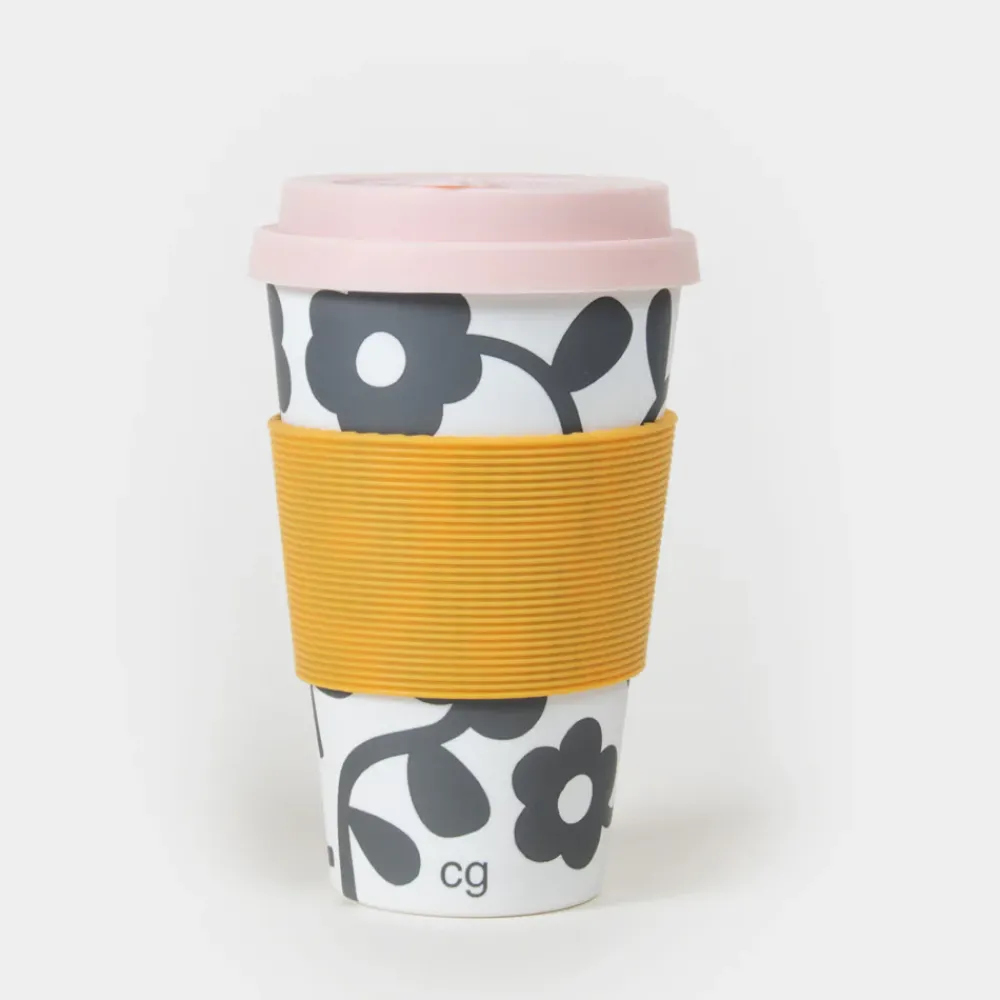 Mono Floral Travel Mug>Caroline Gardner Store