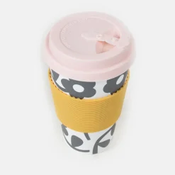 Mono Floral Travel Mug>Caroline Gardner Store