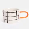 Mono Grid Check Mug>Caroline Gardner Fashion