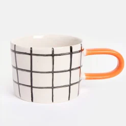 Mono Grid Check Mug>Caroline Gardner Fashion