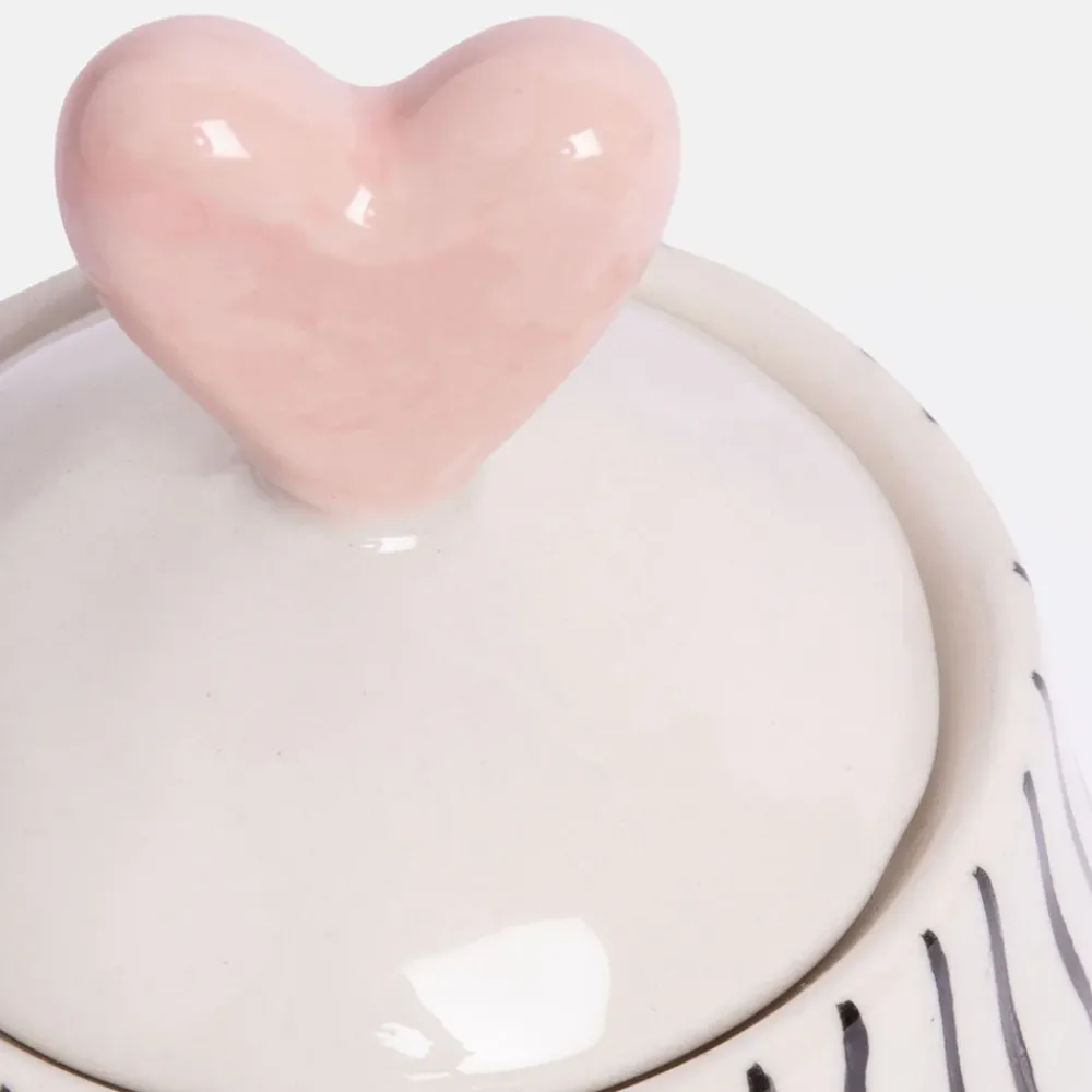 Mono Stripe Stoneware Pot>Caroline Gardner Online
