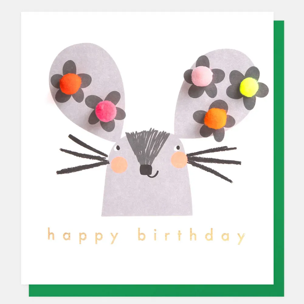 Mouse With Flowers Birthday Card>Caroline Gardner Shop