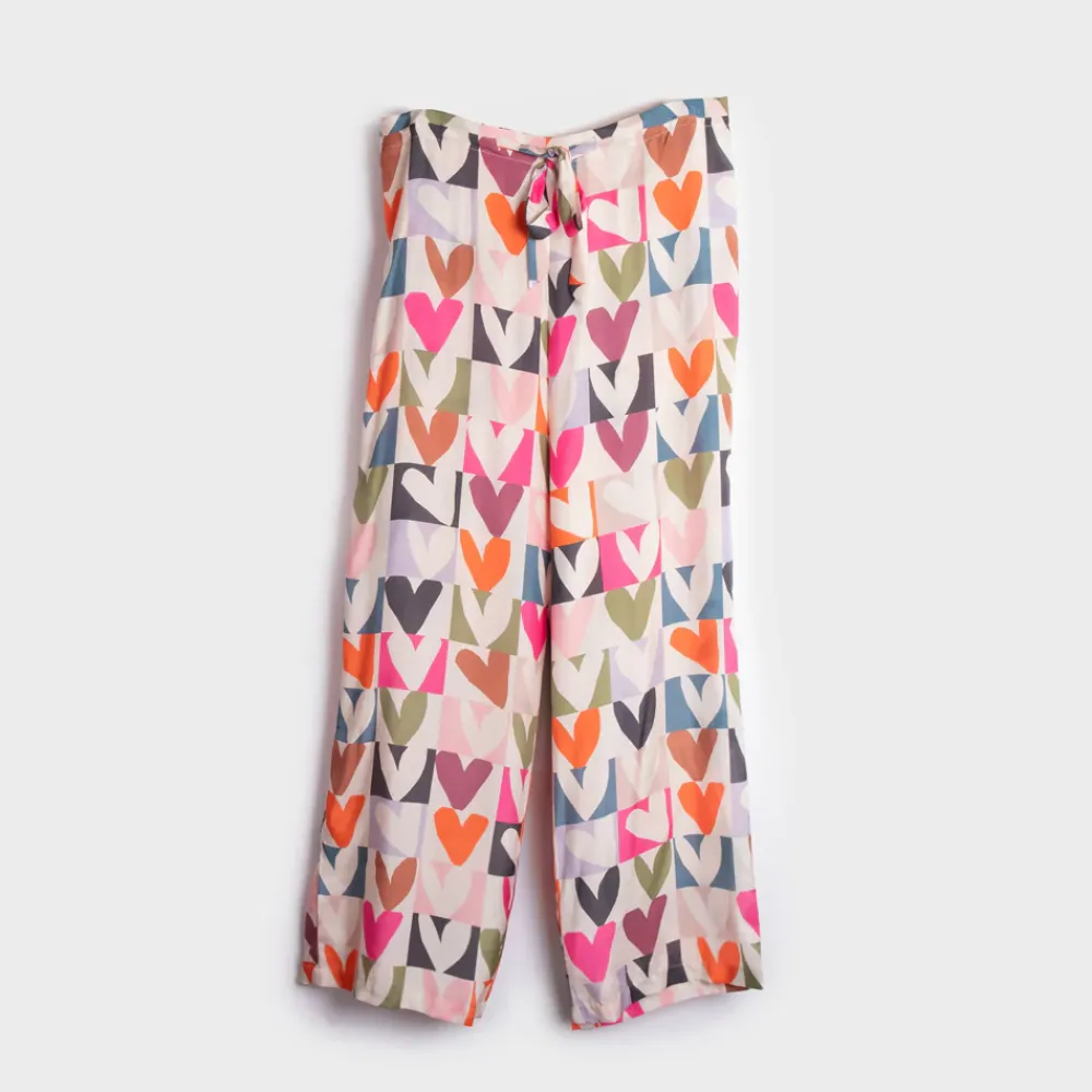 Multi Colour Block Hearts Pyjama Trousers>Caroline Gardner Online