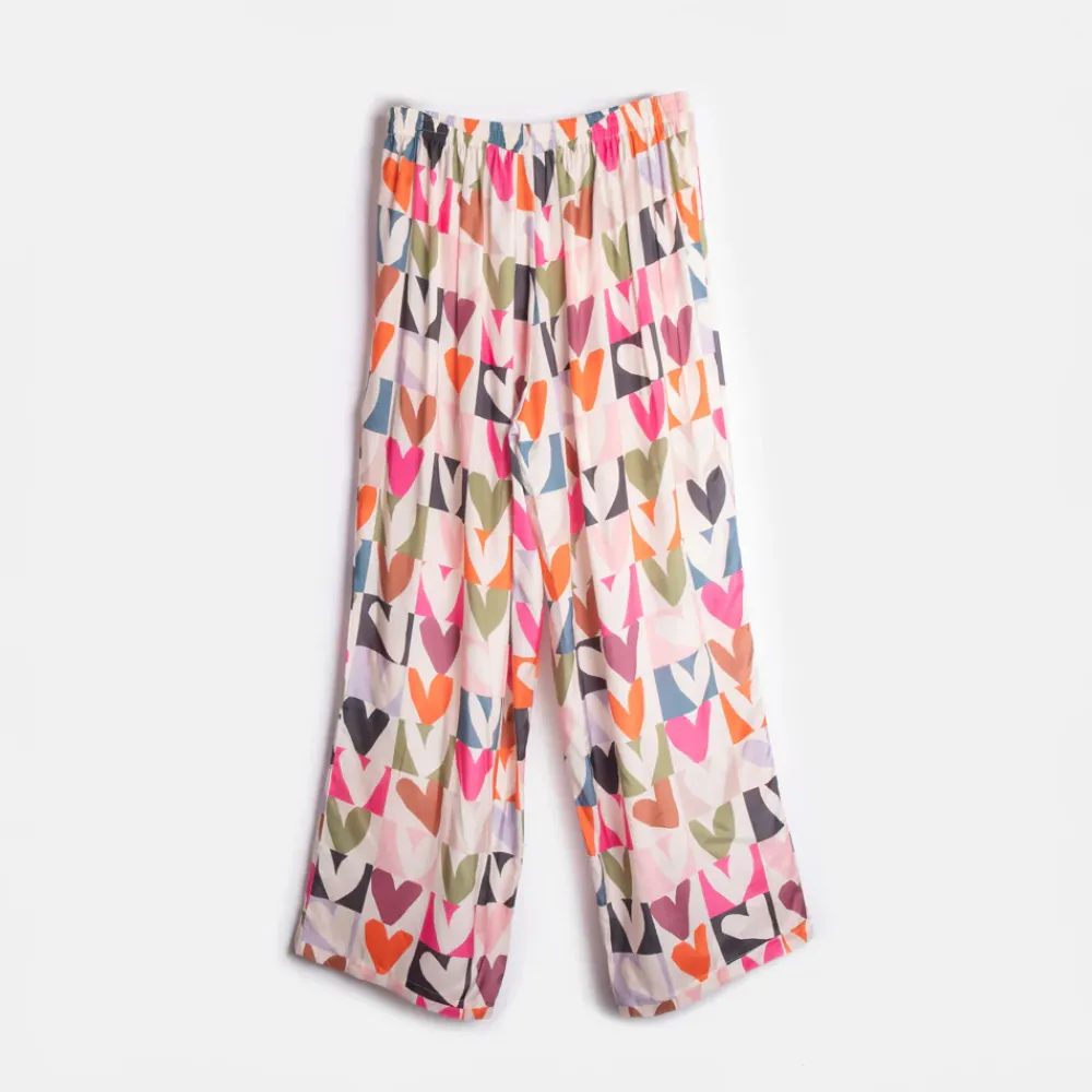 Multi Colour Block Hearts Pyjama Trousers>Caroline Gardner Online
