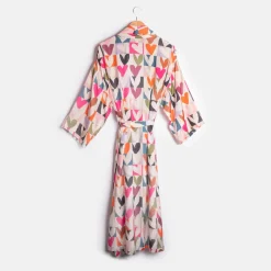 Multi Colour Block Hearts Dressing Gown><noscript><img width=